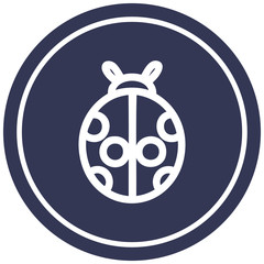 cute ladybug circular icon