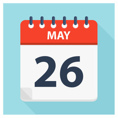 May 26 - Calendar Icon - Calendar design template