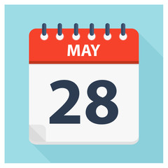 May 28 - Calendar Icon - Calendar design template