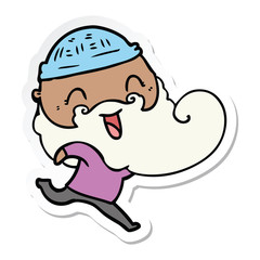 sticker of a happy bearded man