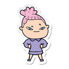 sticker of a cartoon woman