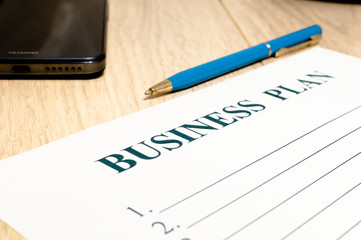 Business plan strategy with presentation in the office.