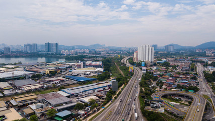 Kuala Lumpur top view from Batu Caves