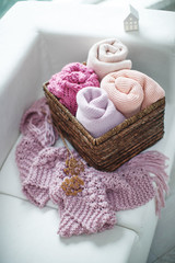 Knitted sweater in the decor