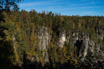 Autumn in Saxon Switzerland (Elbe Sandstone Mountains). Germany.