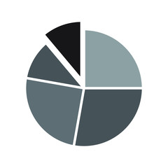 Obraz premium Pie chart flat icon, diagram icon