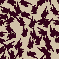 Urban UFO camouflage of various shades of beige and red colors