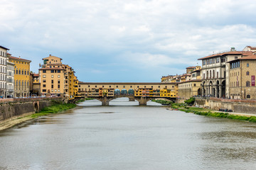 The Ponte Vecchio over the Arno River in Florence, Italy