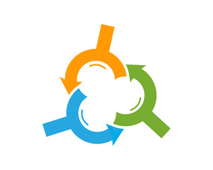 recycle cloud symbol y arrow