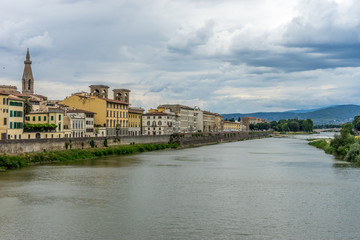 Fototapeta premium View of cityscape and townscape of Florence over Arno river, Italy