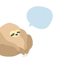Vector illustration of cute character sloth