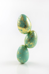 colorful easter eggs isolated on white background
