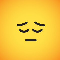 Realistic yellow emoticon in front of a yellow background, vector illustration
