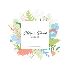 Vector floral greeting card template