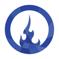 fire logo, fire mosaic in circle logo template