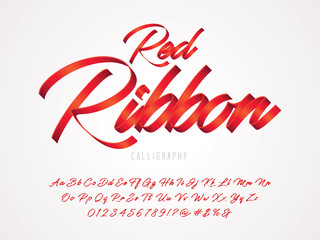 Red ribbon alphabet design