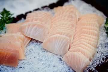 Fototapeta na wymiar Sashimi, fresh raw fish buffet