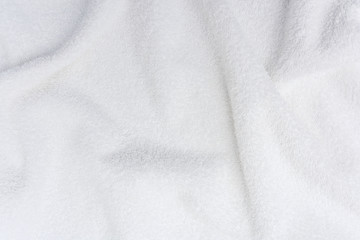 white crumpled blanket, texture, top view