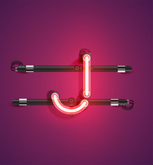 High detailed neon character from a set, vector illustration