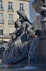 Fototapeta na wymiar Fontaine de la Place Royale, Nantes, France