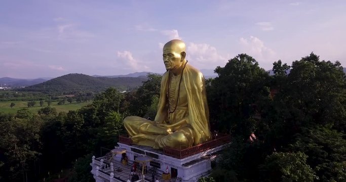 Kruba Srivichai monument, a popular tourist attraction in Lamphun, Thailand.
