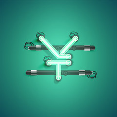 High detailed neon character from a set, vector illustration