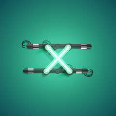 High detailed neon character from a set, vector illustration