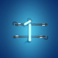 High detailed neon character from a set, vector illustration