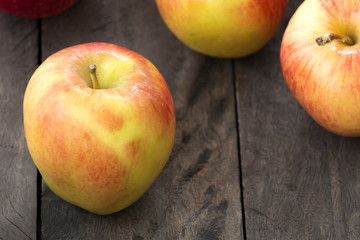 Apple on wood