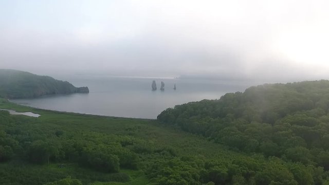 Top view of ships of Coast Guard of Federal Security Service of Russia