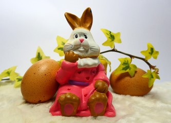 Easterbunny with eggs