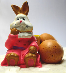 Easter Bunny with eggs