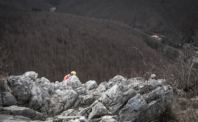 High mountains with rocks
