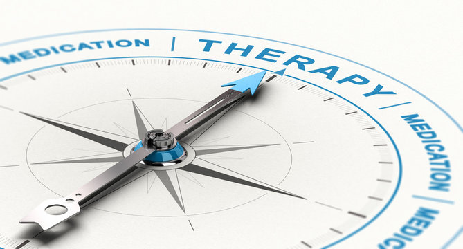 From Medications To Therapy - Complementary Or Alternative Treatment For Depression Concept.