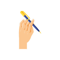 hand with pen ink write icon