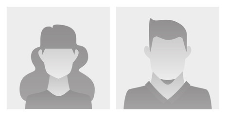 default avatar icons woman and man - obrazy, fototapety, plakaty