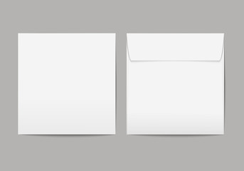 Vector white blank C4 envelope with transparent background. - Illustration