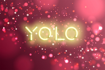 Neon realistic word for advertising, vector illustration