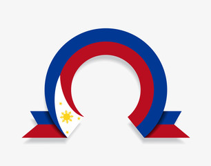 Philippines flag rounded abstract background. Vector illustration.
