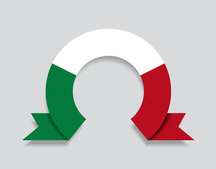 Italian flag rounded abstract background. Vector illustration.