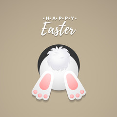 Happy Easter! Vector illustration with easter bunny. 