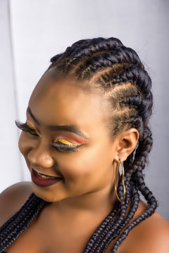 Close up portrait of a lady showing the beauty of her makeup