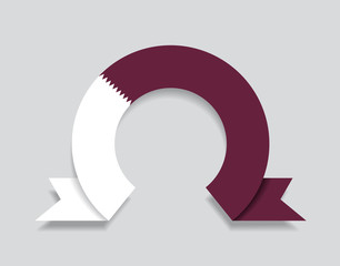 Qatari flag rounded abstract background. Vector illustration.