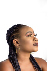 Close up portrait of a lady showing the beauty of her makeup