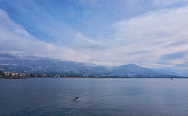 Obraz na płótnie Canvas Lake Ohrid in winter