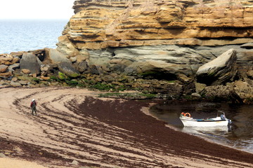boat on the beach at Porto Novo, Portugal