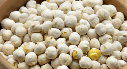 white chickpeas and background