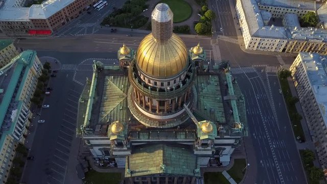 Aerial view. St. Petersburg. Isakiev Square, Isakievsky Cathedral.