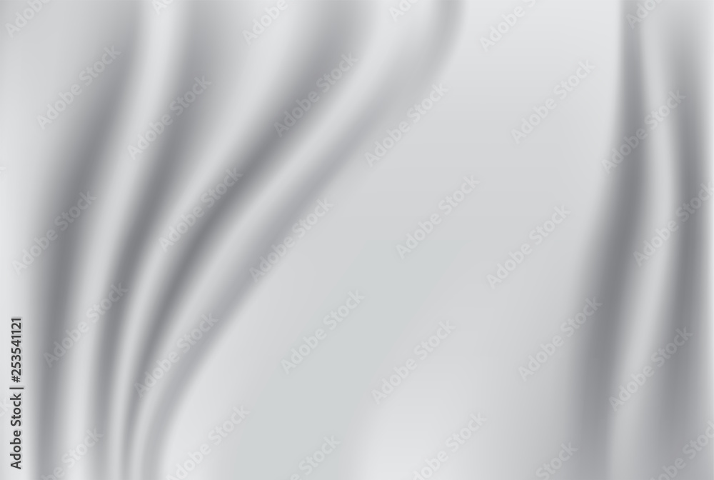 Aufkleber abstract fabric background. white and grey silk fabric and wave background. copy space