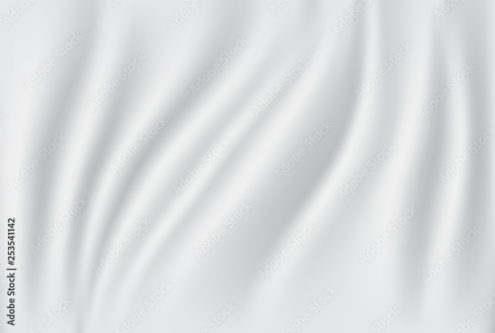 Aufkleber abstract fabric background. white and grey silk fabric and wave background. copy space
